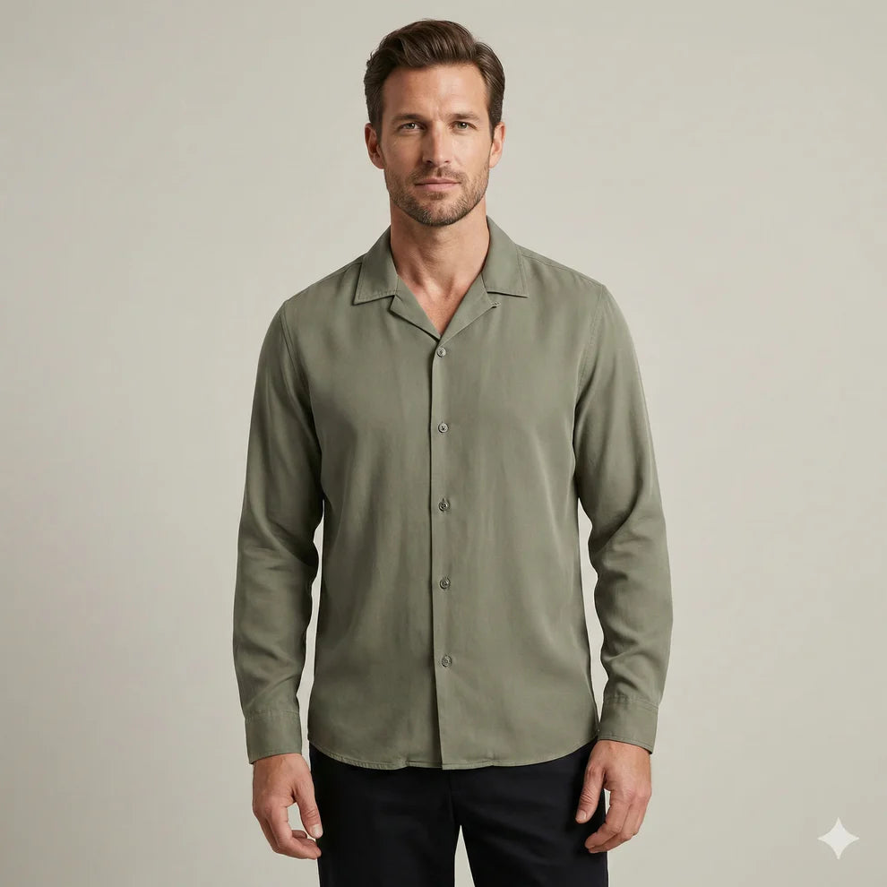 The Milano Tencel-Cotton Camp Collar Shirt