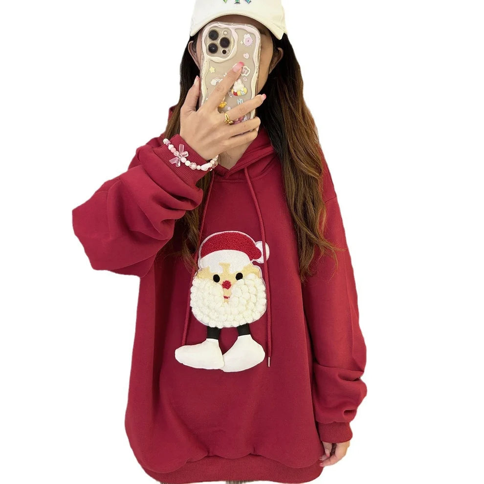 Christmas Parent-child Outfits Fleece-lined Hooded