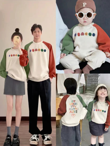 Pumpkin-colored Parent-child Hoodie